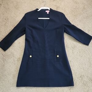 Lilly Pulitzer Navy Mini Dress with Gold Accents